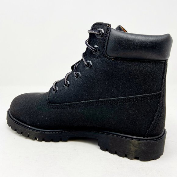 Timberland 6 Inch Waterproof Black Abrasion Resistant Black Kids Boots 34975 - Picture 3 of 5